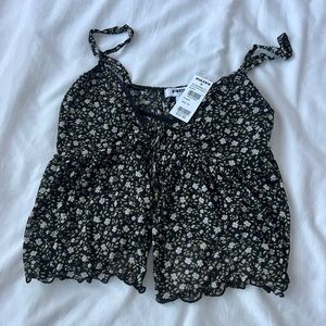 floral tie top